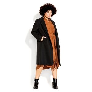 City Chic Effortless Chic Black Coat